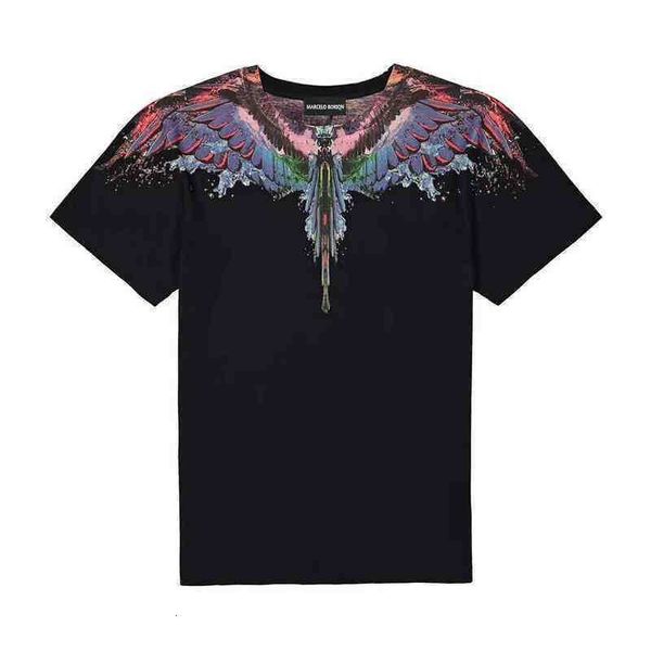 

short sleeves men's and women's loose couple t-shirt tide mb phantom water drop feather wings 19ss 11s1s1, White;black