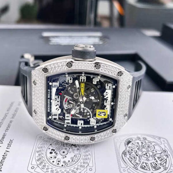 

richardmille tourbillon automatic mechanical quartz wristwatches wrist watches series rm030 18k platinum original diamond 50x427mm rm030 pla
