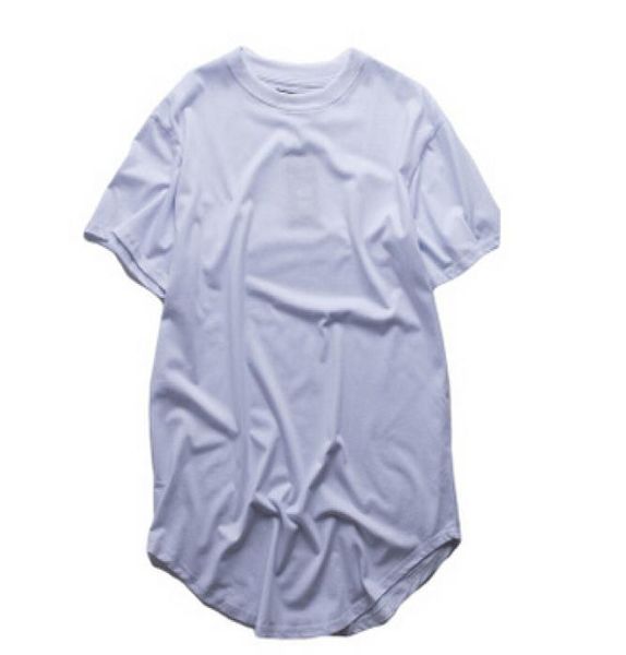 

wholes west extended tshirt men summer curved hem longline hip hop tshirts urban blank mens tee shirts2983519, White;black