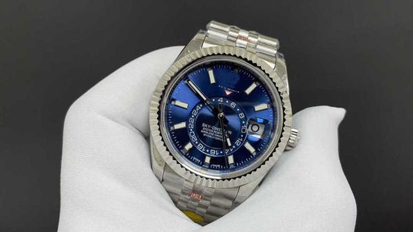 

designer men role skydweller automatic watch 9i6l luxury wristwtach f68a swiss movement size 42mm highest version clone model 4019, Slivery;golden