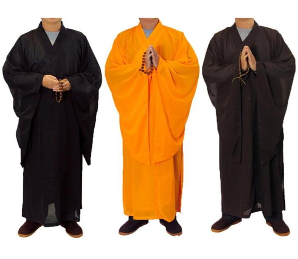

3 colors zen buddhist robe lay monk meditation gown monk training uniform suit lay buddhist clothes set1567312, Red