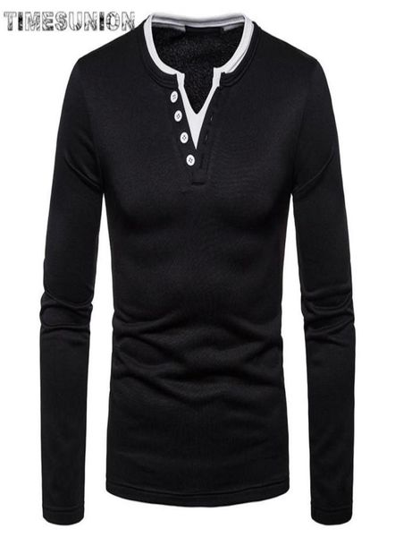 

mens fashion 2020 collar mens t shirts long sleeves solid color cotton tshirt homme9516242, White;black