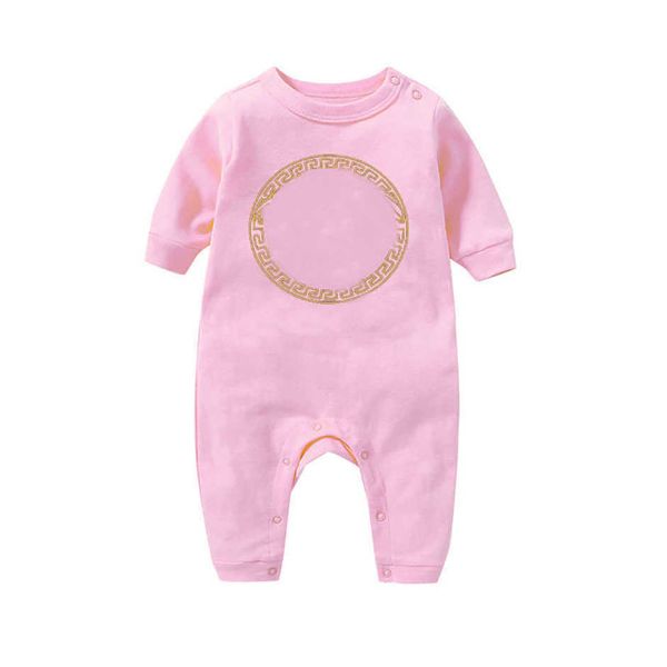 

goods newborn kids spot rompers baby boys and girls fashion designer print pure cotton long sleeve jumpsuit, Blue