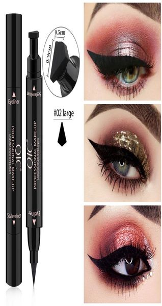 

qic doubleheaded seal black eyeliner triangle seal waterproof eyeliner pen eyeliner eyes makeup with stamp make up drop a7954759