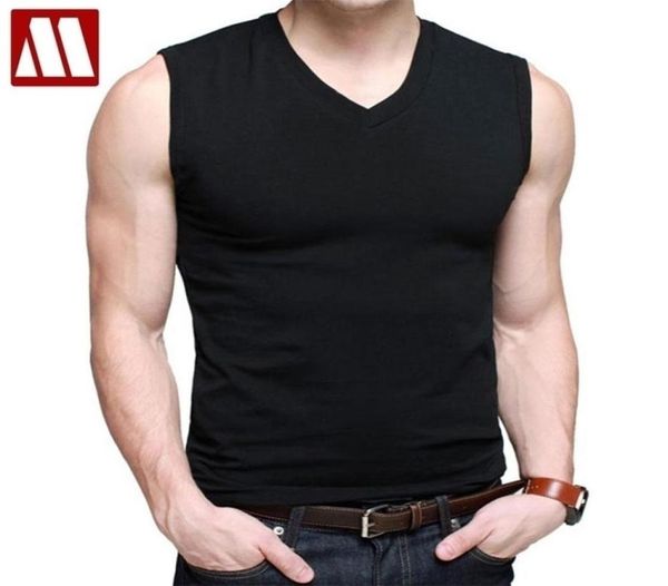 

mens cotton tshirts vneck short sleeve summer fashion male muscle tank shirts tees european style slim fit 2104085857723, White;black