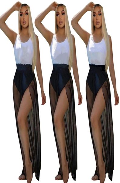 

whole women dress sets summer onepiece swimsuitsmesh skirt two piece set casual beach swimwearsee through dresses matc7343021, Black;gray
