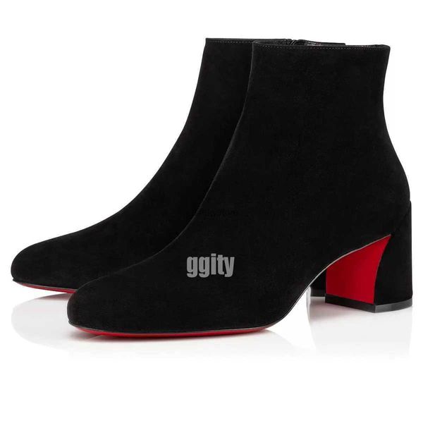 

ankle boot red-bottoms heels boots pumps ankles boots women short booties dress luxury reds soles heel womens turela suede 001, Black