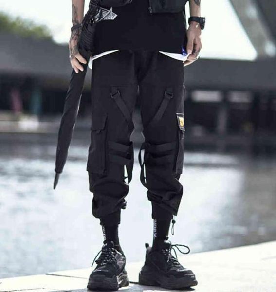

streetwear techwear black multipockets jogger pants men h12236524121