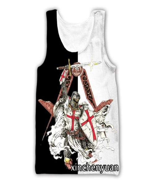 

men039s tank xinchenyuan menwomen 3d printed knight templar casual vest fashion streetwear men loose sporting d439517380, White;black