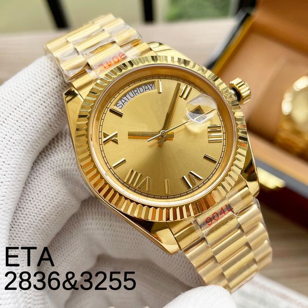 

5 style mens luxury watch day date1 126333 2836&3255 movement automatic eta diving swimming men mechanical watches with box serial number ma, Slivery;brown