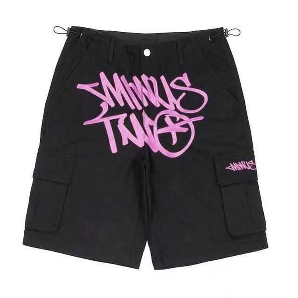 

men's shorts hip hop vintage pants street casual summer straight european and american print elastic neutral t230814, White;black