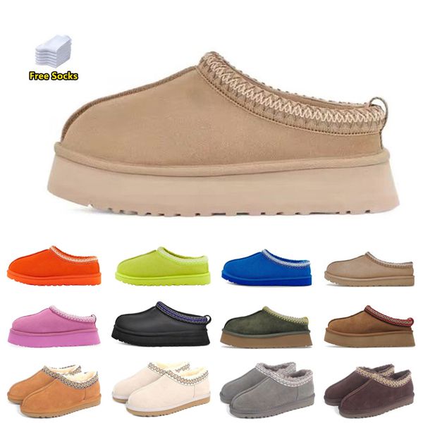 

tazz women boots tasman slippers chestnut fur black sheepskin mules woman men ultra mini platform boot shoes suede upper comfort fall winter
