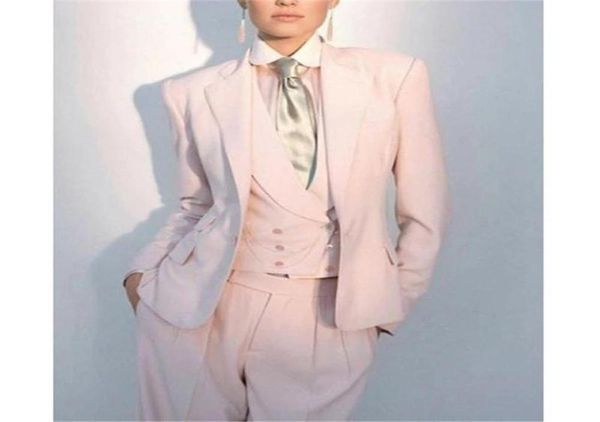 

women039s 3 pieces pink business office suits formal women slim fit jacket vest and pants sets lady party prom suits custom mad7730567, White