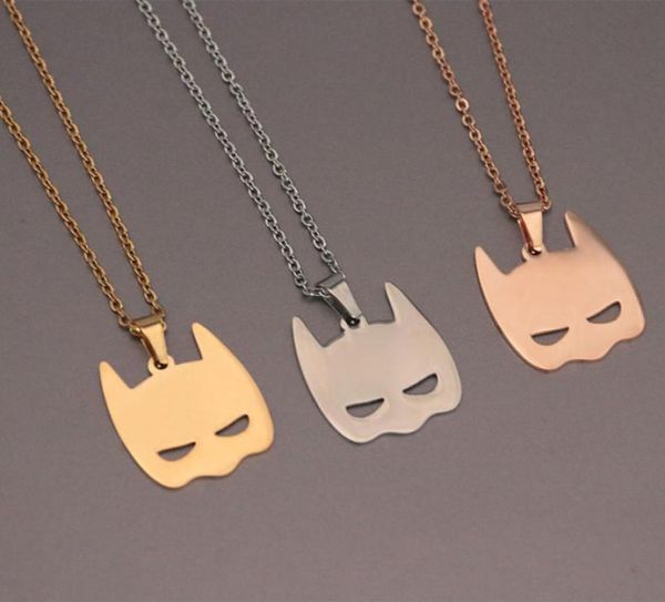 

everfast batman pendants necklaces stainless steel cute mask charms choker necklace women girls doctor christmas gift jewelry6259054, Silver