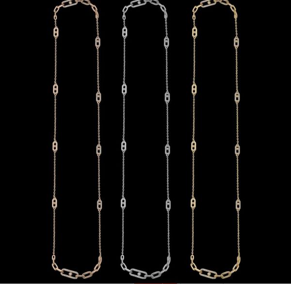 

pendant necklaces european and american fashion and fashion jewelry, new ten slide diamond long necklace, women's slide full diamond sw, Silver