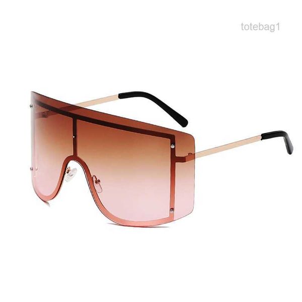 

new trend and fashion, oversized frame sunglasses, one piece box women's protective glasses 6cn9, White;black