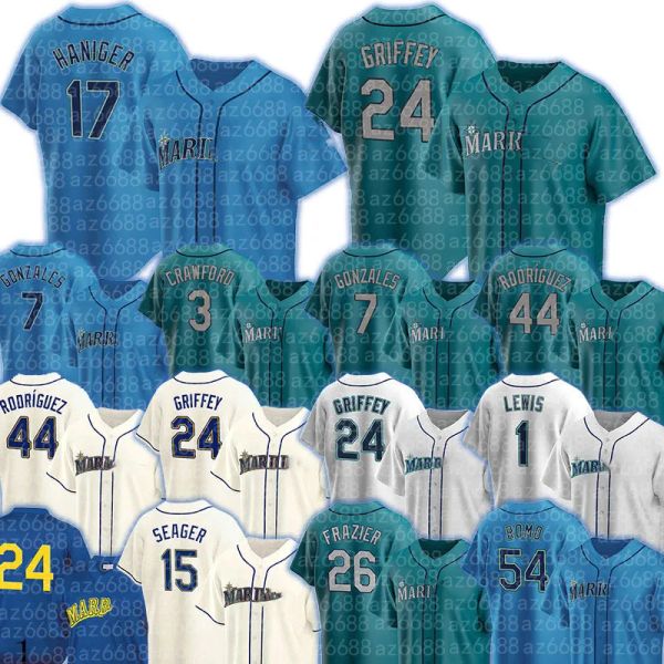 

ty france mitch haniger baseball jerseys adam frazier cal raleigh eugenio suarez julio rodriguez carlos santana seattle j.p. crawford jarred, Blue;black