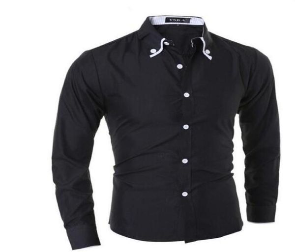 

new brand male shirts casual turndown collar long sleeve shirt men casual slim fit design fancy shirts men2663996, White;black
