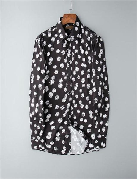 

luxurys designer retro print men039s casual shirt classic formal wear business long sleeve brand fashion spring 524008551, White;black