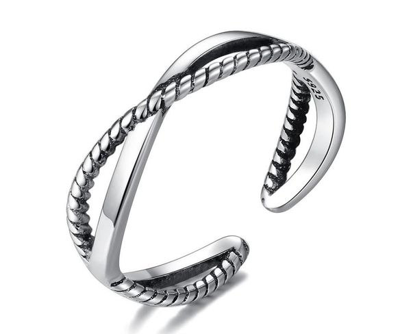 

s925 silver antique band rings fashion ed adjustable women jewelry3091348