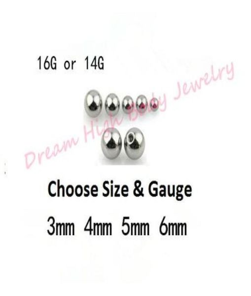 

spare steel screw fit balls for body jewellery piercing replacment ball diameter 14g 16g eyebrow lip ear stud belly bar fashion ba5093454, Slivery;golden
