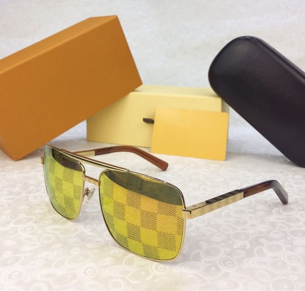 

lousv Sunglasses Luxury Designer Men Square Metal Glasses Frame sunglasses for women hd polarized sunglasses UV400 Top quality Square temples glasses men womans