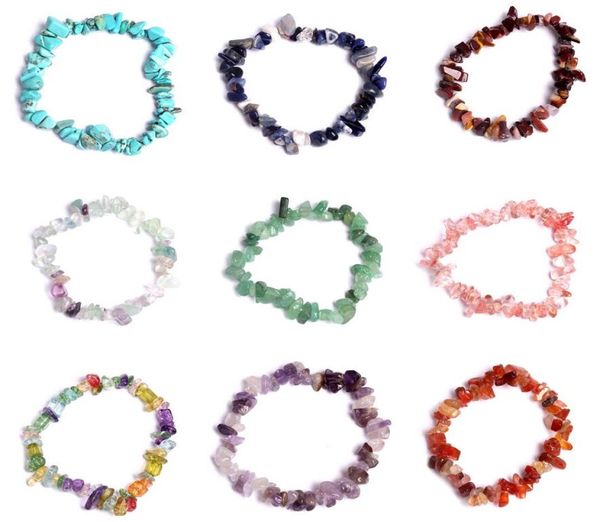 

new natural healing crystal bracelet sodalite chip gemstone 18cm stretch bracelet natural stone bracelets mixed gemstone chakra br2641097, Black