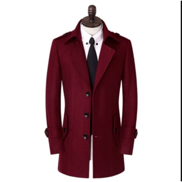 

men's trench coats arrival winter wool coat men's slim overcoat casual thermal trench outerwear obese plus isze s -4xl 5xl 6xl 7xl, Tan;black