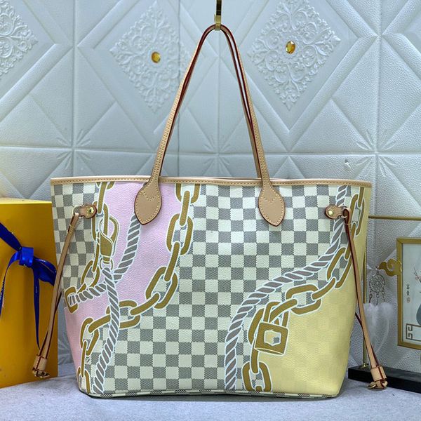 

famous handbag shoulder bag leather embossed silk screen plaid shopping bag large capacity handbag travel must-have network red star recomme