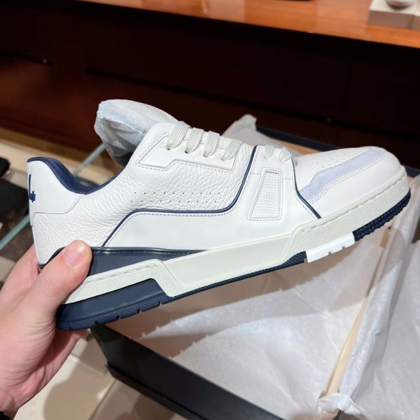 

designer trainer men casual shoes fashion women leather shoes vintage trainer sneakers #54 white and black men and women suede trainer shoes