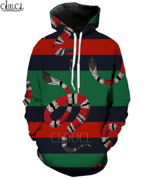 

cloocl red black snake hoodie 3d print funny hooded coat sweatshirt men clothing long sleeve couples pullovers3454775