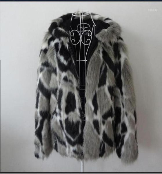 

male imitation mink coat hooded large size man faux fur coats mix color mens s5xl fur outcoats clothes winter autumn32562456780336, Black
