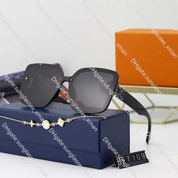 

fashion designer cool sunglasses 2023 new polarized sunglasses women's frameless live flat driving glasses straightox1e, Black