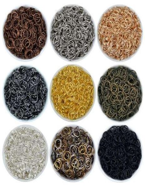 

9color 200pcs open jump ring link loop silver gold rhodium black bronze for diy jewelry findings connector7825648