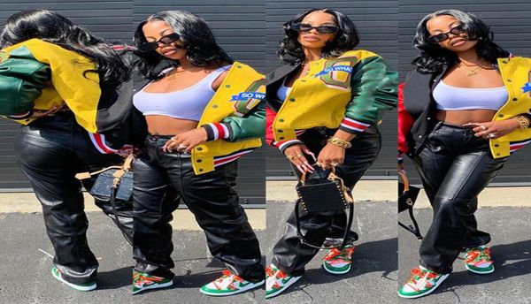 

designers clothes women winter jackets color matching women039s net red fashion casual coat 20218105879, Black;brown