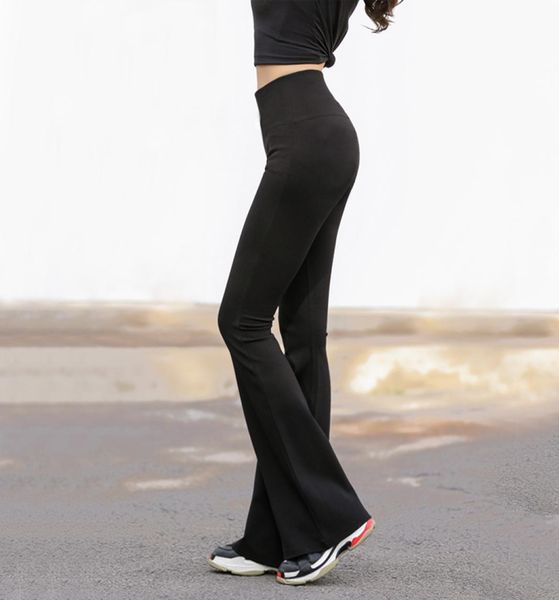 

women a flare pant leg yoga pants 21052001234567893612403, Black;white