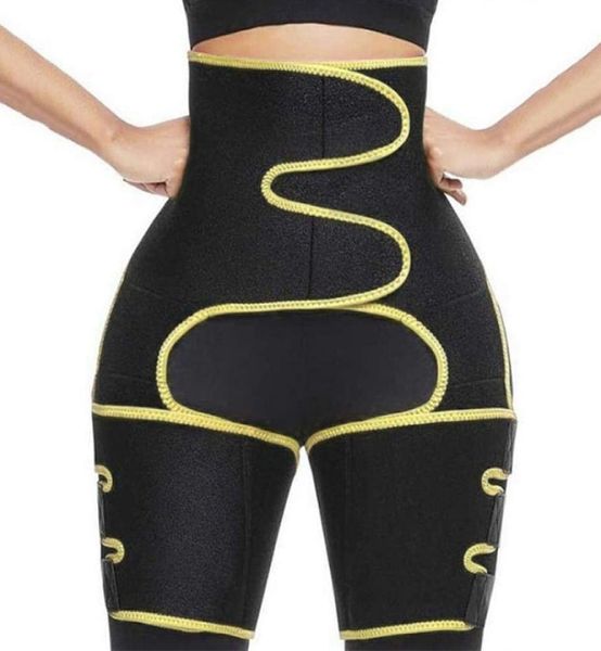 

waist support trianer leg shaper thigh trimmer slimming belt women body shaper tummy control sweat shapewear waist thigh trimmer8232375, Black;gray