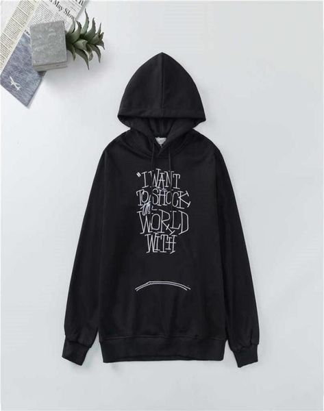 

embroidered hooded sweater longsleeved fleeces hoodies couple both men women sweater27938061109, Black