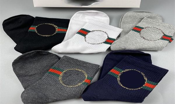 

classic portrait sport socks fashion stripe designer hosiery 5 pairs a lot breathable cotton sock311z4364000, Black