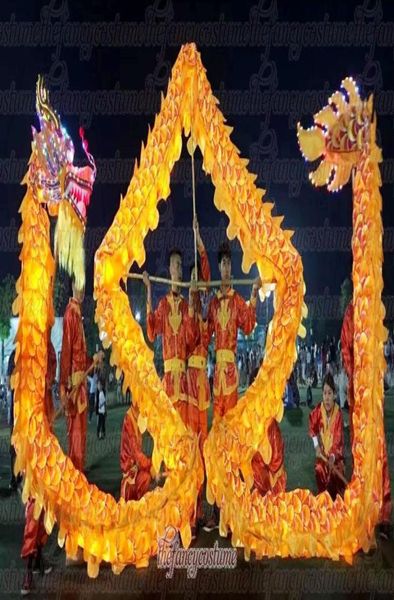 

brilliant led dragon dance yellow size 6 31m length kids folk silk new mascot costume china special culture holiday party3865276, Red;yellow