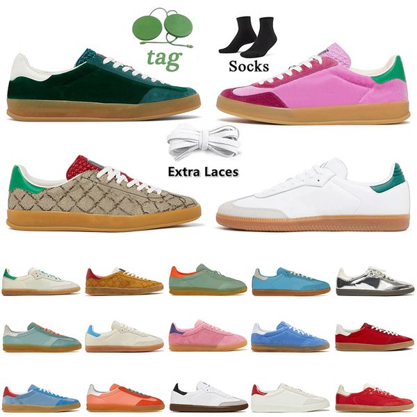 

outdoor casual designer shoes gazelle platform mens women gazelles trainers silver metallic wales bonner monograms vegan white black gum red