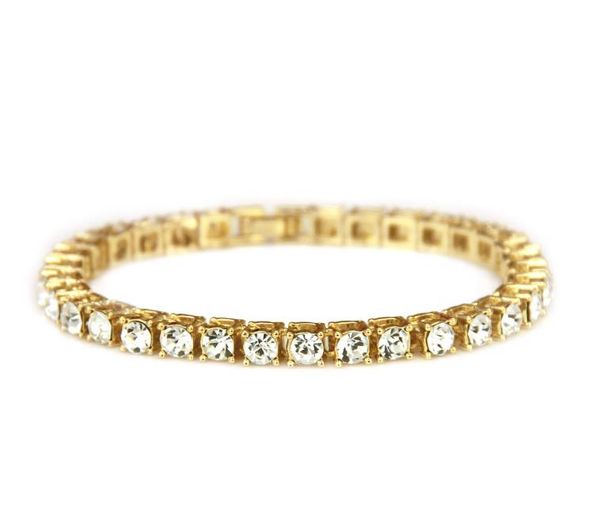

men/women fashion europe/america hip hop punk cuban 1-row bling crystal diamond cuban link chain men chain bracelets jewelry, Black