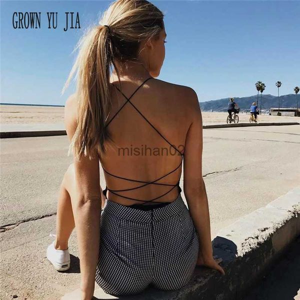 

jumpsuits rompers bodysuit backless across binding jumpsuit erotic temptation strap rompers porno lace up romper sandbeach swimsuit hkd23081, Black;white