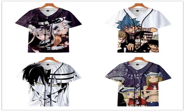 

anime soul eater 3d print baseball t shirt men women fashion harajuku tshirt tshirt cartoon short sleeve t shirts clothes t24685687, White