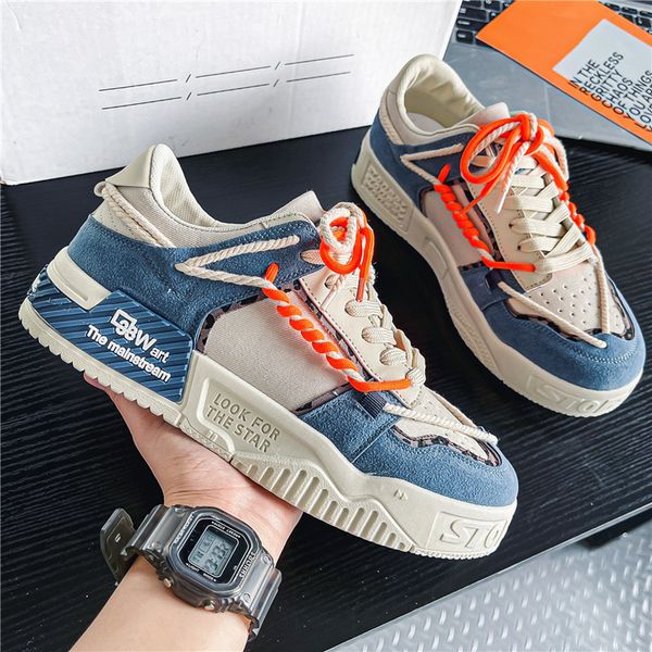 

dress shoes men skateboarding canvas thick bottom platform comfortable breathable vulcanized casual sneakers student shoe 230812, Black