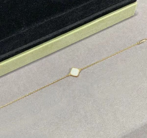 

van clover bracelet designer diamond 4 leaf bracelets 18k gold plated women jewelry gifts, Black