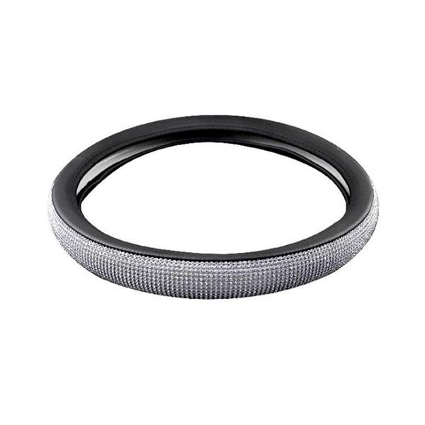 

bling crystal car steering wheel covers for women girls leather rhinestone covered steering-wheel interior accessories295o