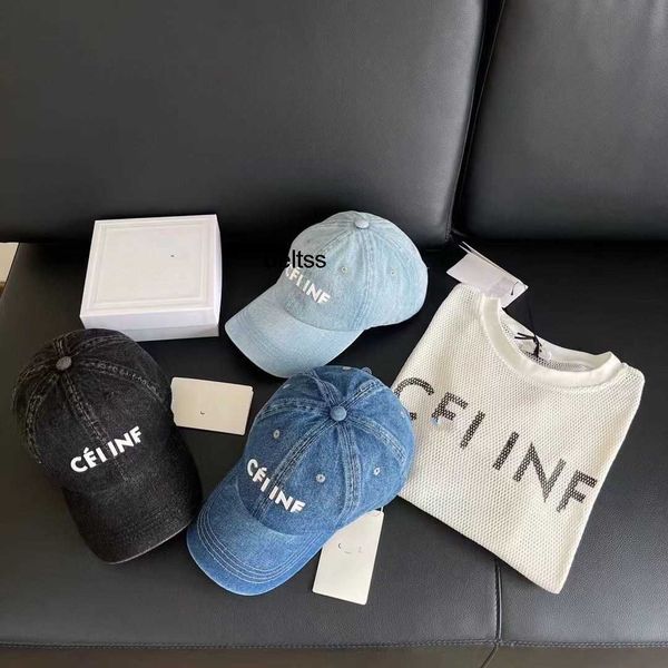 

2023 summer designer hat high-quality fashion duck tongue new denim alphabet luxury women's ball hat brand men's and women's, Blue;gray
