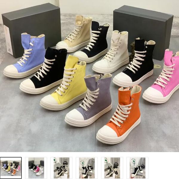 

luxury rickes owenes canvas boots designer rickowen mens womens boot ro womens shoes platform sneaker ankle booties leather high jumbo thick, Black