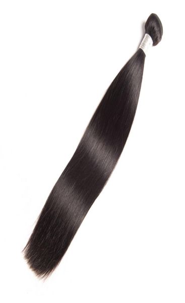 

brazilian virgin hair straight human hair extensions 95100gpiece natural color one bundle straight hair wefts 830inch3410086, Black
